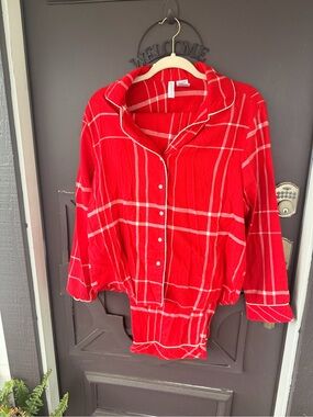Red Plaid Women's Pajama Set - Cozy Button-Down Sleepwear